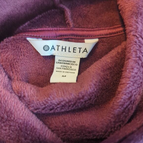 Athleta Cozy Karma Funnel Neck Sweatshirt Womens Medium Spiced Cabernet - Picture 5 of 9